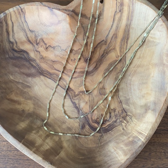 Vintage Layered Flat Figaro Chain Necklace - Picture 3 of 6